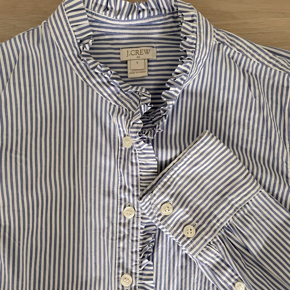 Ruffle neck J Crew shirt